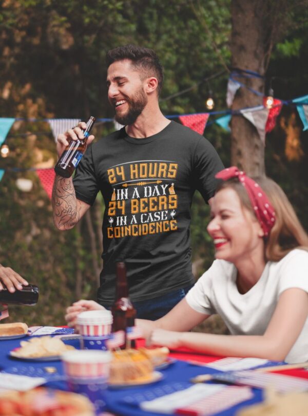 Tricou personalizat - 24 hours in a day 24 beers in a case