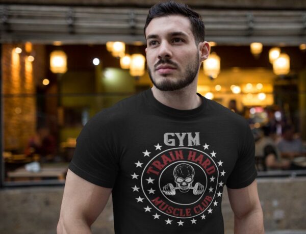 Tricou personalizat - Gym train hard muscle club