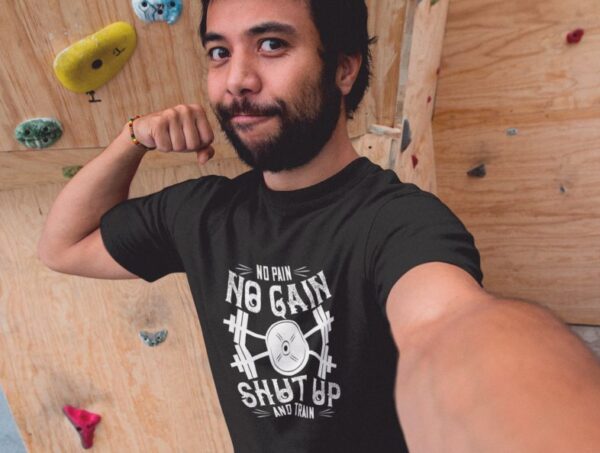 Tricou personalizat - No pain no gain shut up and train